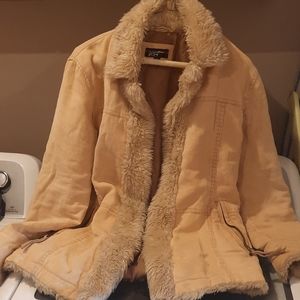 Black Rivet Faux trimmed women's designer coat